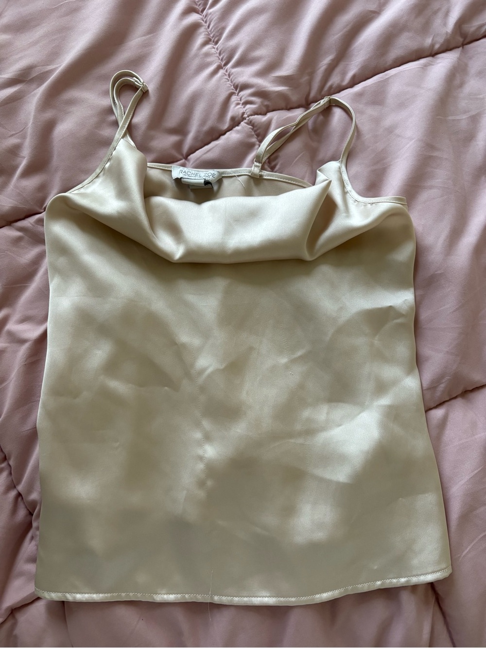 Rachel Zoe Satin Cowl Neck Camisole - Cream